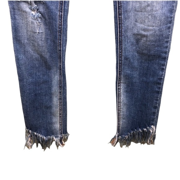 Free People Great Heights Frayed Skinny Jeans Size 24 OB661483 Raw Hem - Picture 7 of 13